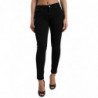 Jeans skinny in denim a vita media in cotone nero - IT42-M