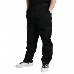 Pantaloni dritti con logo in poliestere nero - IT54 - XL