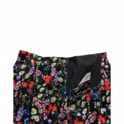 Pantaloncini hot pants a vita alta floreali neri - IT40-S