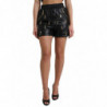 Pantaloncini hot pants a vita alta decorati neri - IT40-S