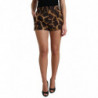 Pantaloncini hot pants a vita alta giraffa marrone - IT46-XL