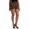 Pantaloncini hot pants a vita alta giraffa marrone - IT46-XL