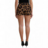 Pantaloncini hot pants a vita alta giraffa marrone - IT46-XL