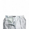 Pantaloni con orlo piegato a vita alta in seta blu cielo - IT42-M