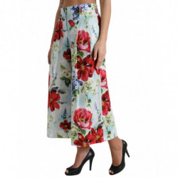 Pantaloni larghi a vita alta con motivo floreale multicolor - IT42-M