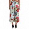 Pantaloni larghi a vita alta con motivo floreale multicolor - IT42-M