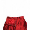 Pantaloni larghi a vita alta in raso di seta rosso - IT40-S