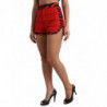 Pantaloncini hot pants trapuntati a vita alta in nylon rosso - IT40-S