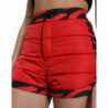 Pantaloncini hot pants trapuntati a vita alta in nylon rosso - IT40-S