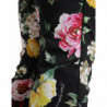 Pantaloni cropped a vita media con stampa floreale nera - IT40-S
