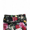 Pantaloni cropped a vita media con stampa floreale nera - IT40-S