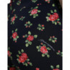 Pantaloni affusolati a vita alta in lana floreale nera - IT40-S