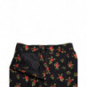 Pantaloni affusolati a vita alta in lana floreale nera - IT40-S