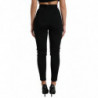 Pantaloni skinny a vita alta elasticizzati in lana nera - IT40-S