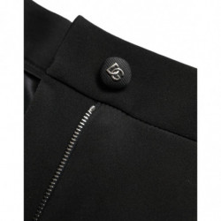 Pantaloni skinny a vita alta elasticizzati in lana nera - IT40-S