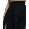 Pantaloni larghi neri a vita alta con spacco frontale - IT40-S