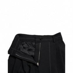 Pantaloni larghi neri a vita alta con spacco frontale - IT40-S