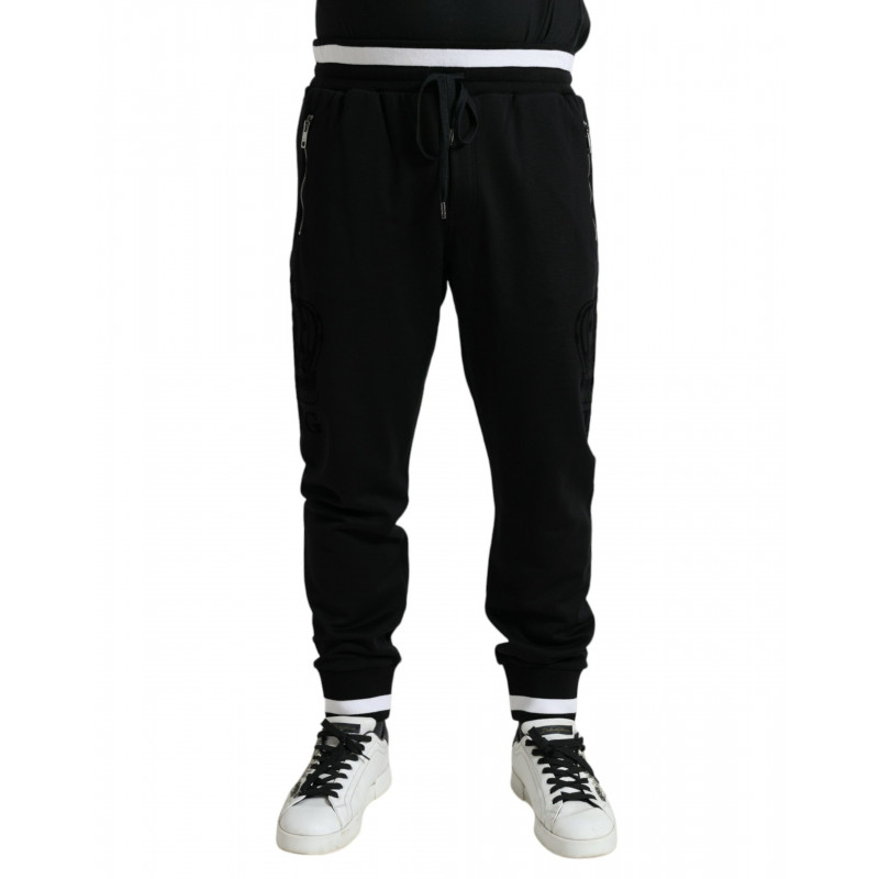 Pantaloni da jogging con pantaloni sportivi in cotone nero - IT56 - XL
