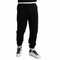 Pantaloni da jogging con pantaloni sportivi in cotone nero - IT56 - XL