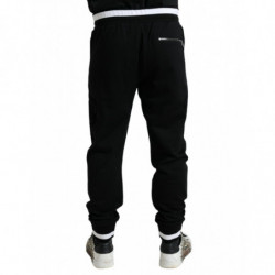 Pantaloni da jogging con pantaloni sportivi in cotone nero - IT56 - XL
