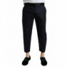 Pantaloni affusolati cropped in lana blu - IT54 - XL