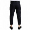 Pantaloni affusolati cropped in lana blu - IT54 - XL