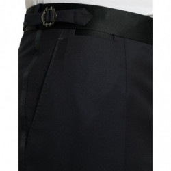 Pantaloni affusolati cropped in lana blu - IT54 - XL