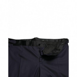 Pantaloni affusolati cropped in lana blu - IT54 - XL