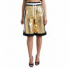 Pantaloncini a vita alta traforati in poliestere oro - IT40-S