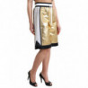 Pantaloncini a vita alta traforati in poliestere oro - IT40-S