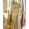 Pantaloncini a vita alta traforati in poliestere oro - IT40-S