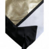 Pantaloncini a vita alta traforati in poliestere oro - IT40-S