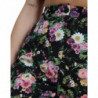 Pantaloni larghi a vita alta in lana floreale nera - IT40-S