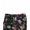 Pantaloni larghi a vita alta in lana floreale nera - IT40-S