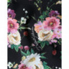 Pantaloni larghi a vita alta in lana floreale nera - IT40-S