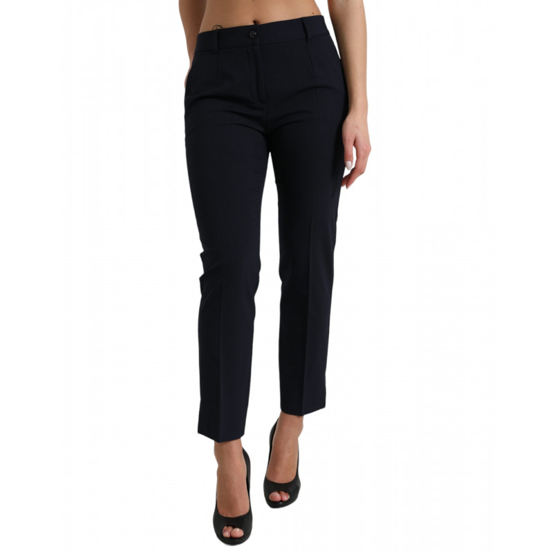 Pantaloni corti affusolati a vita media blu - IT42-M