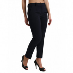 Pantaloni corti affusolati a vita media blu - IT42-M