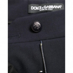Pantaloni corti affusolati a vita media blu - IT42-M