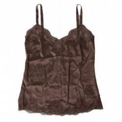 Intimo superiore canotta indumenti da notte seta logo marrone - IT4