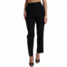 Pantaloni dritti a vita alta in lana nera - IT46-XL