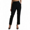 Pantaloni dritti a vita alta in lana nera - IT46-XL