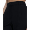 Pantaloni dritti a vita alta in lana nera - IT46-XL