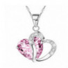 Collana con pendente cuore ricoperto di strass - Colore Rosa