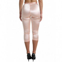 Pantaloni corti collant di seta rosa satinato - IT40-S