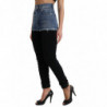 Pantaloni in denim PRETTY a vita alta in cotone blu nero - IT40-S