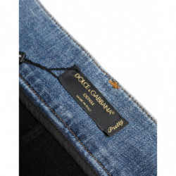 Pantaloni in denim PRETTY a vita alta in cotone blu nero - IT40-S