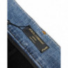 Pantaloni in denim PRETTY a vita alta in cotone blu nero - IT40-S