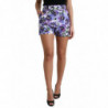 Pantaloncini hot pants a vita alta con anemone viola - IT44 - L