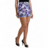 Pantaloncini hot pants a vita alta con anemone viola - IT44 - L
