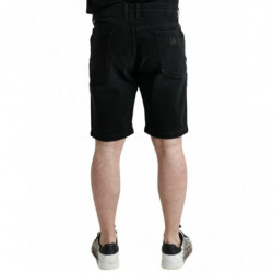 Bermuda in denim di cotone stretch nero - IT56 - XL